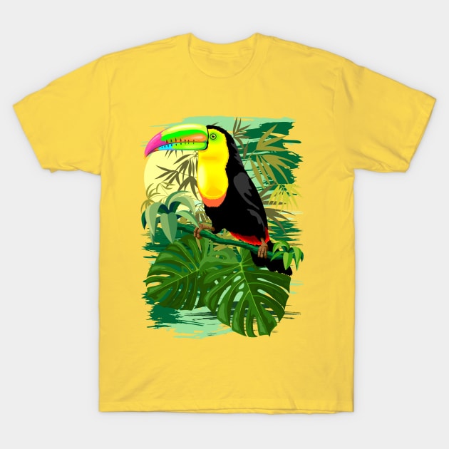 Toucan in Green Amazonia Rainforest T-Shirt by BluedarkArt